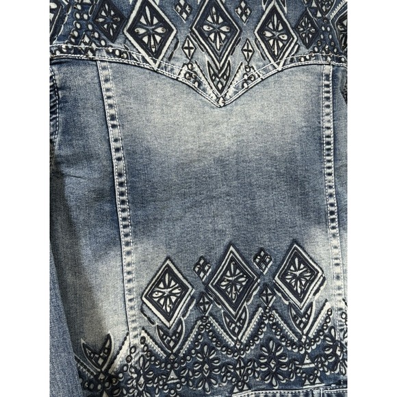 Grace In La Women's Embroidered Denim Jacket Size M Cowgirl Western - Picture 5 of 9